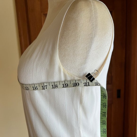 Linda Allard for Ellen Tracy Vintage Bone Silk Crepe Tank Blouse, SZ 10 - Picture 6 of 9